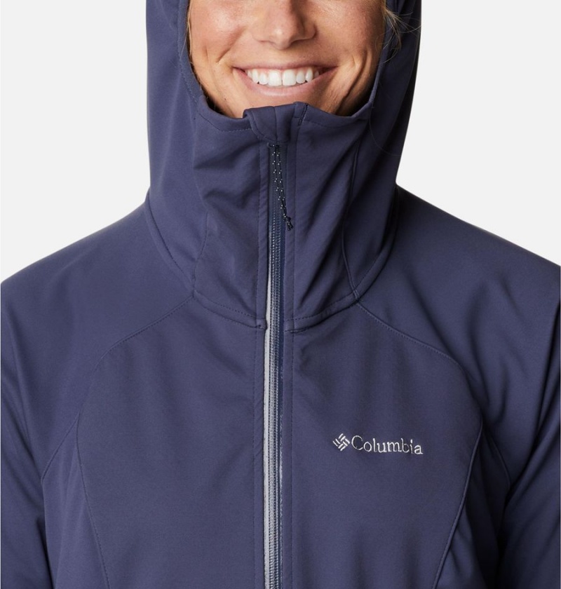 Navy Women's Columbia Canyon Meadows Softshell Jackets | QLJNV-7602