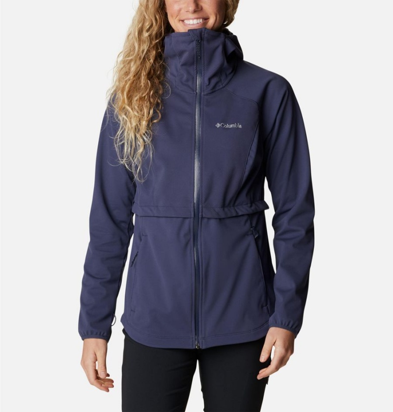 Navy Women\'s Columbia Canyon Meadows Softshell Jackets | QLJNV-7602