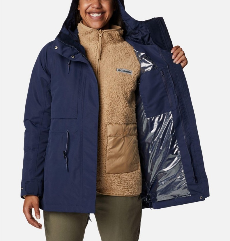 Navy Women's Columbia Drop Ridge Interchange 3 In 1 Jackets | KESLZ-9624