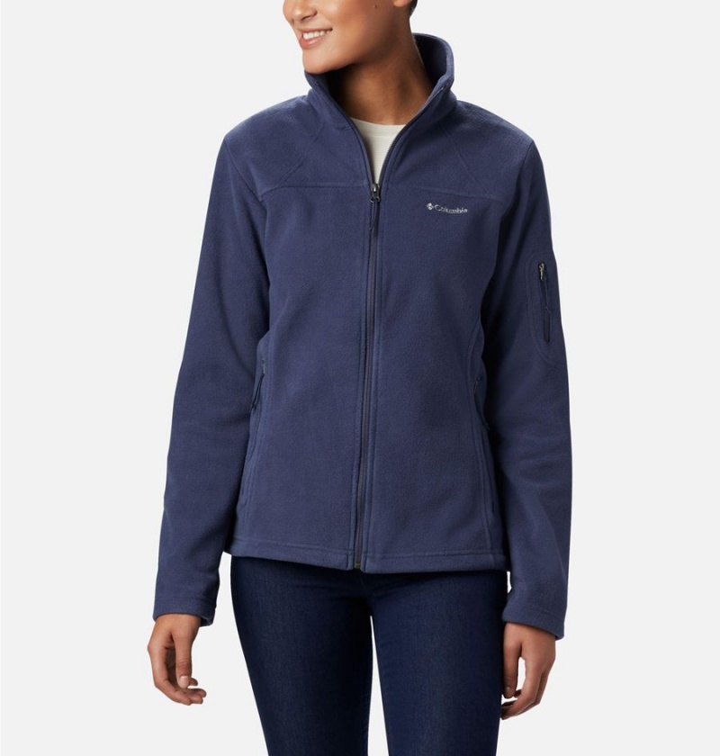 Navy Women\'s Columbia Fast Trek II Fleece Jacket | TINHB-6538