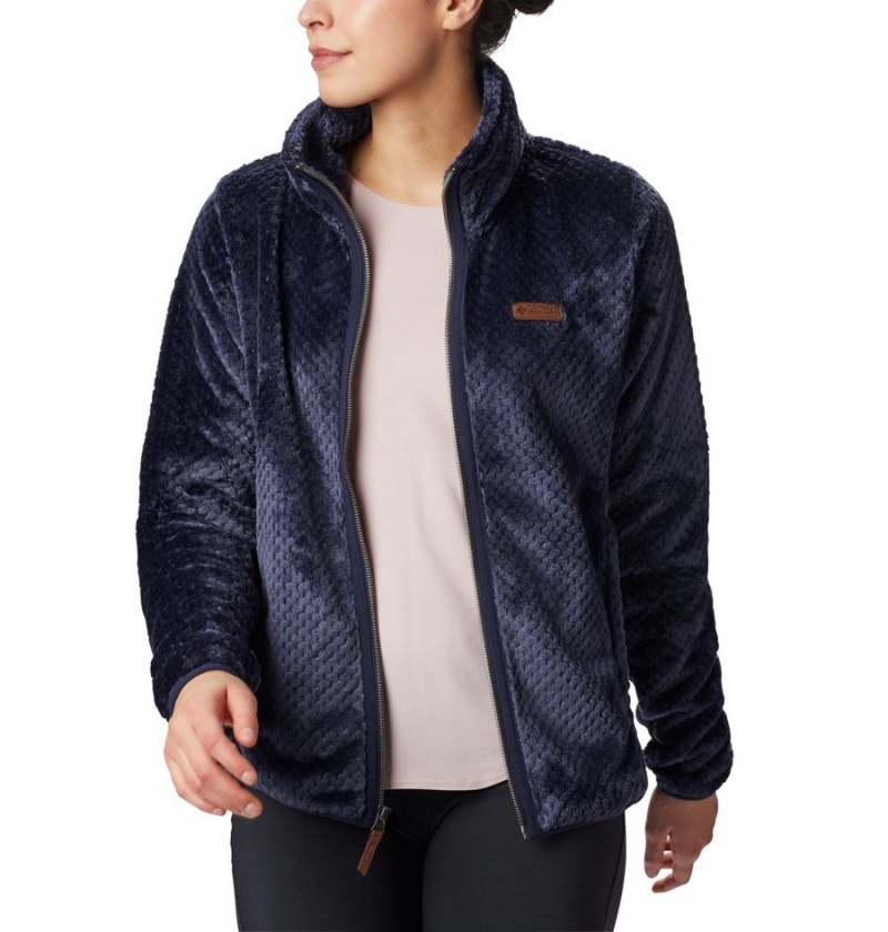 Navy Women's Columbia Fire Side II Sherpa Full Zip Fleece Jacket | YBSTR-1384