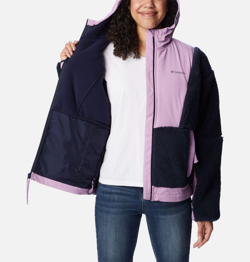 Navy Women's Columbia Hakatai Full Zip Fleece Jacket | LKVWP-5176