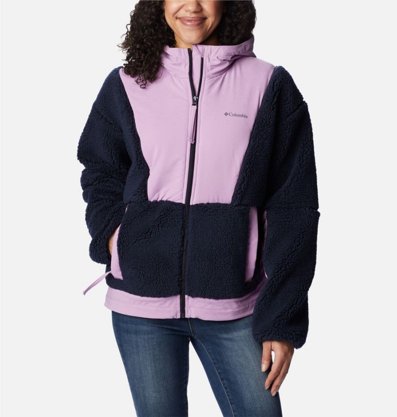 Navy Women\'s Columbia Hakatai Full Zip Fleece Jacket | LKVWP-5176