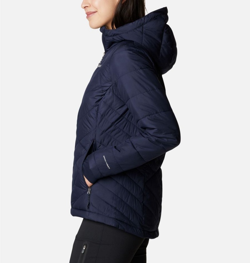 Navy Women's Columbia Heavenly Hooded Puffer Jacket | KIBGP-3962