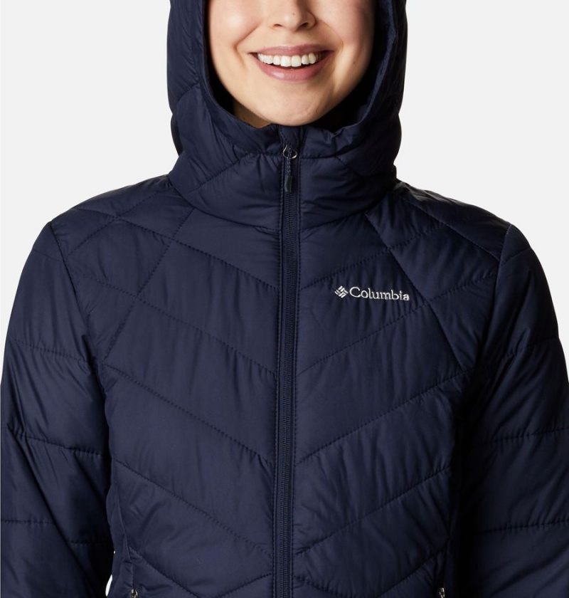 Navy Women's Columbia Heavenly Hooded Puffer Jacket | KIBGP-3962