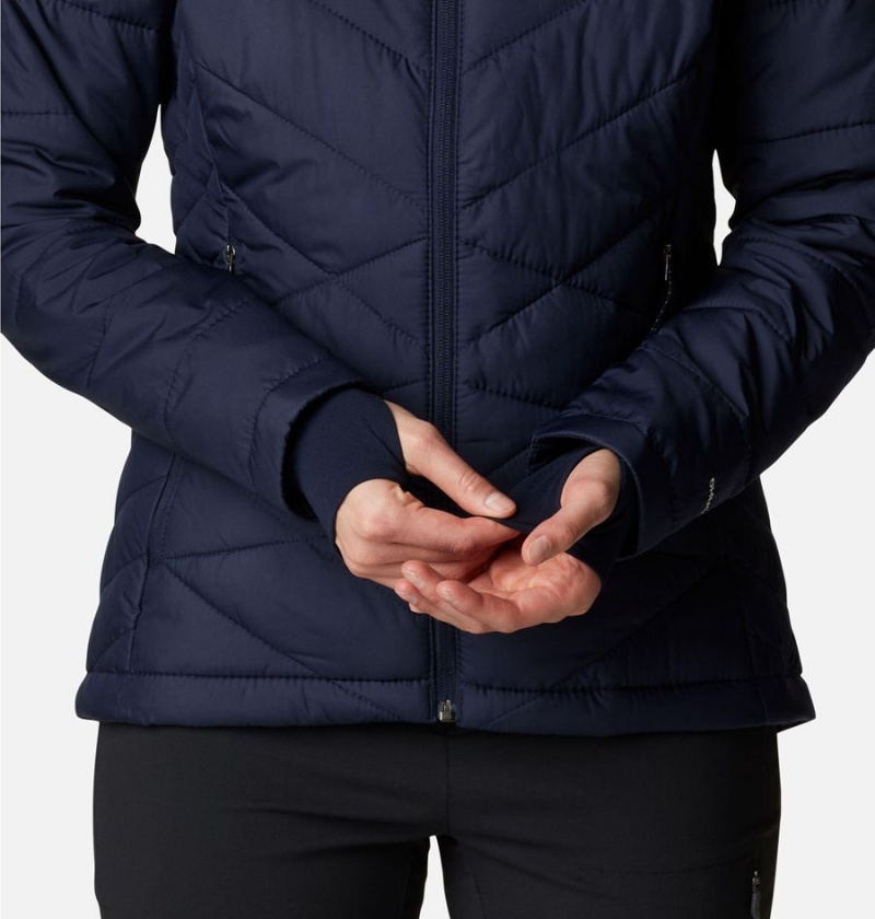 Navy Women's Columbia Heavenly Hooded Puffer Jacket | KIBGP-3962