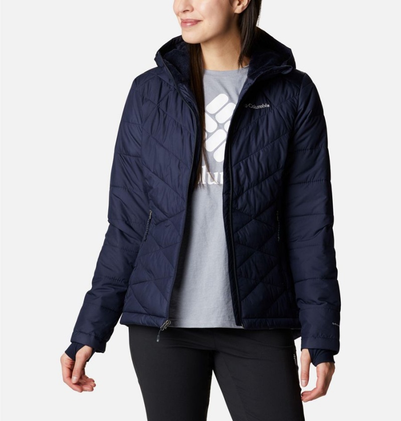 Navy Women's Columbia Heavenly Hooded Puffer Jacket | KIBGP-3962