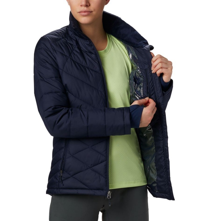 Navy Women's Columbia Heavenly Puffer Jacket | GDRNP-6720