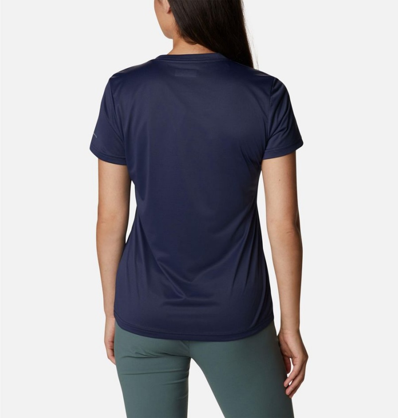 Navy Women's Columbia Hike Short Sleeve Crew T-Shirt | NYUHV-9861