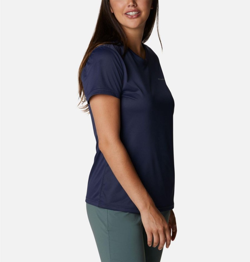 Navy Women's Columbia Hike Short Sleeve Crew T-Shirt | NYUHV-9861