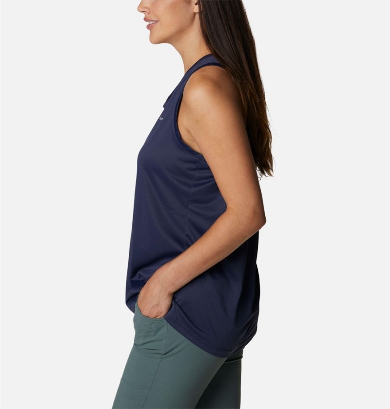 Navy Women's Columbia Hike Tank Top | NQICU-5647