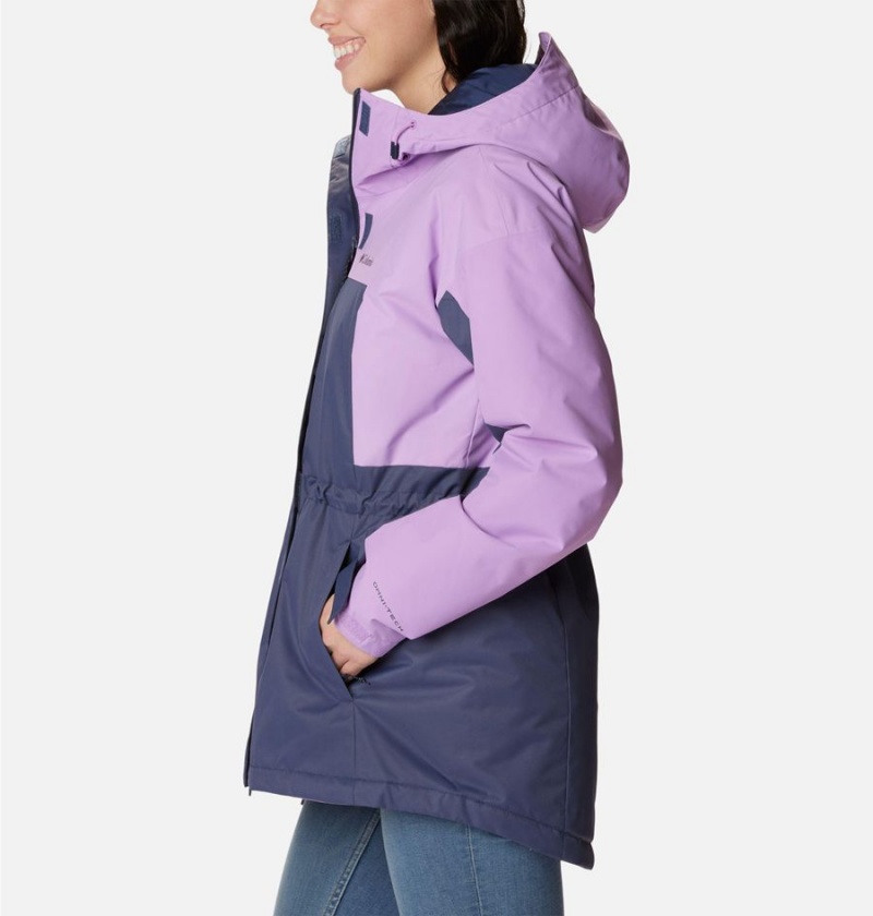 Navy Women's Columbia Hikebound Long Insulated Puffer Jacket | EHXAG-0568