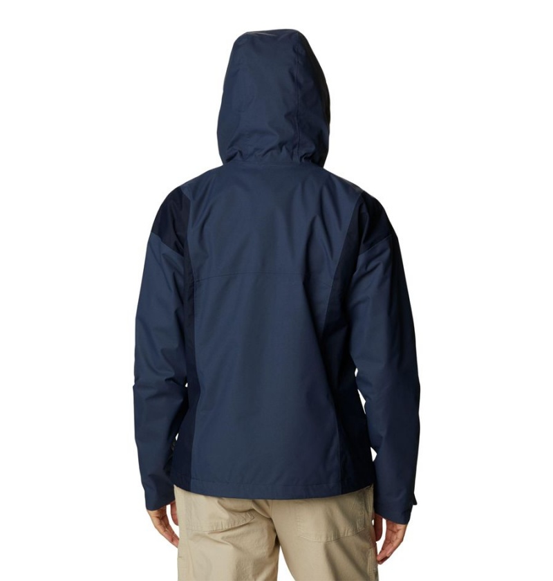 Navy Women's Columbia Hikebound Rain Jacket | OCVUZ-3651