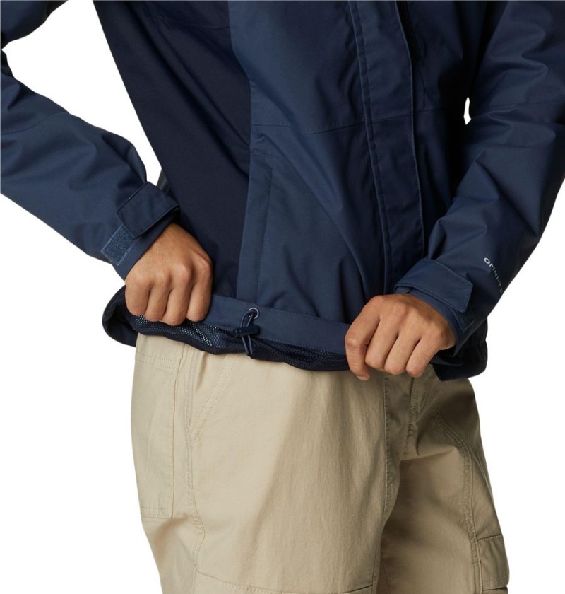 Navy Women's Columbia Hikebound Rain Jacket | OCVUZ-3651