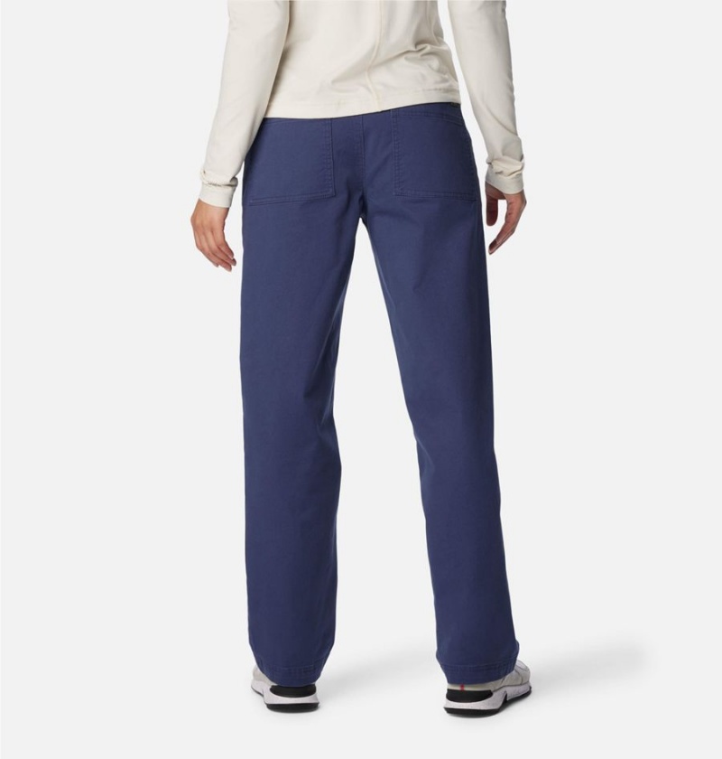 Navy Women's Columbia Holly Hideaway Cotton Pants | DNJGF-1328