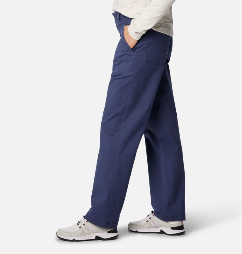 Navy Women's Columbia Holly Hideaway Cotton Pants | DNJGF-1328