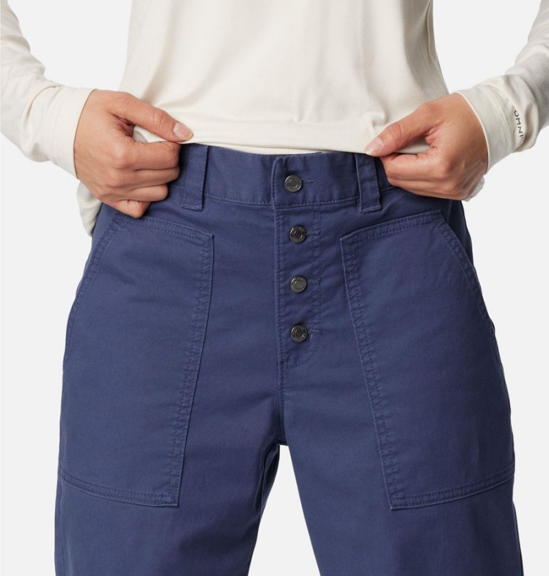 Navy Women's Columbia Holly Hideaway Cotton Pants | DNJGF-1328