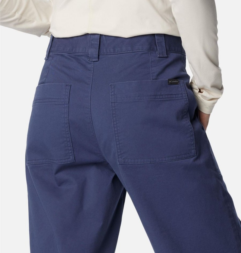 Navy Women's Columbia Holly Hideaway Cotton Pants | DNJGF-1328