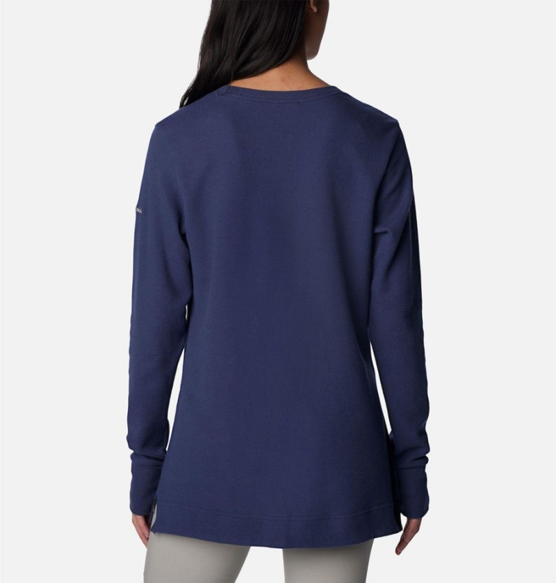 Navy Women's Columbia Holly Hideaway Waffle Tunic Pullover | EDWON-4719