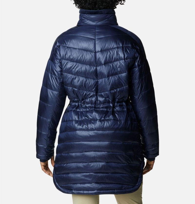 Navy Women's Columbia Joy Peak Mid Puffer Jacket | HRKJF-7943