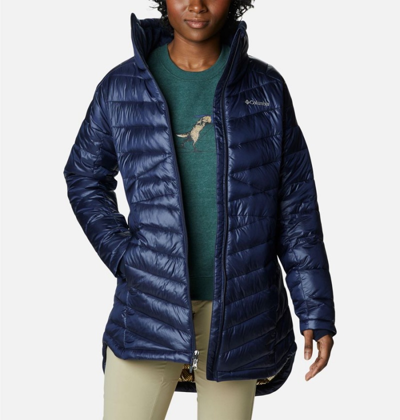 Navy Women's Columbia Joy Peak Mid Puffer Jacket | HRKJF-7943