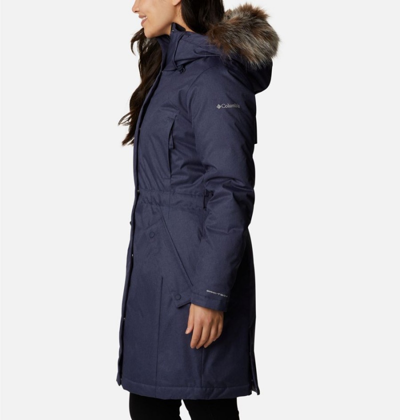 Navy Women's Columbia Juniper Ridge Parka Puffer Jacket | DSNFA-7534