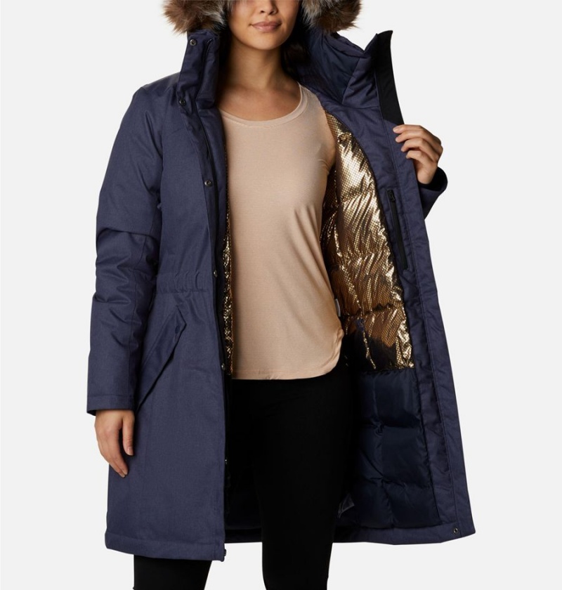 Navy Women's Columbia Juniper Ridge Parka Puffer Jacket | DSNFA-7534