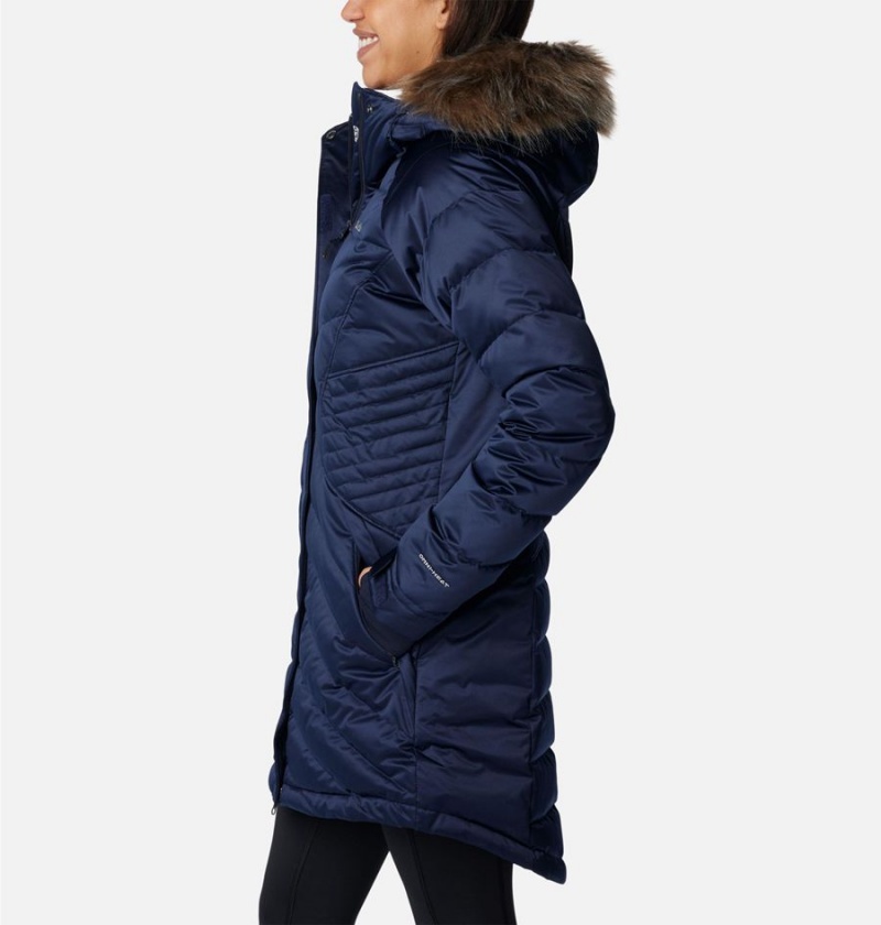 Navy Women's Columbia Lay D III Mid Puffer Jacket | KSOJM-8413