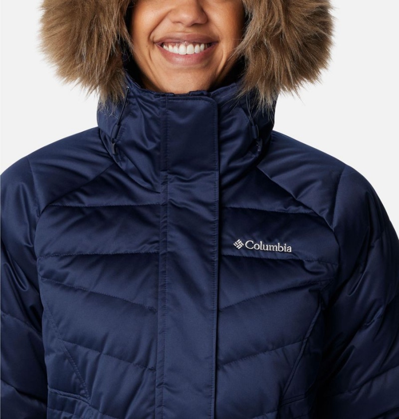 Navy Women's Columbia Lay D III Mid Puffer Jacket | KSOJM-8413