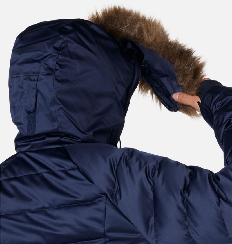 Navy Women's Columbia Lay D III Mid Puffer Jacket | KSOJM-8413