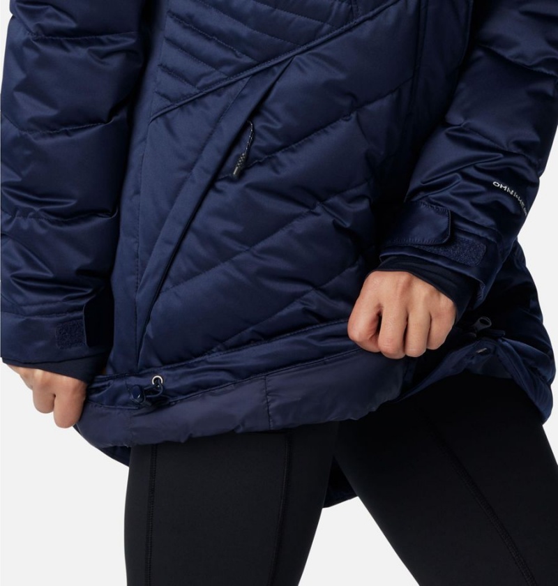 Navy Women's Columbia Lay D III Mid Puffer Jacket | KSOJM-8413