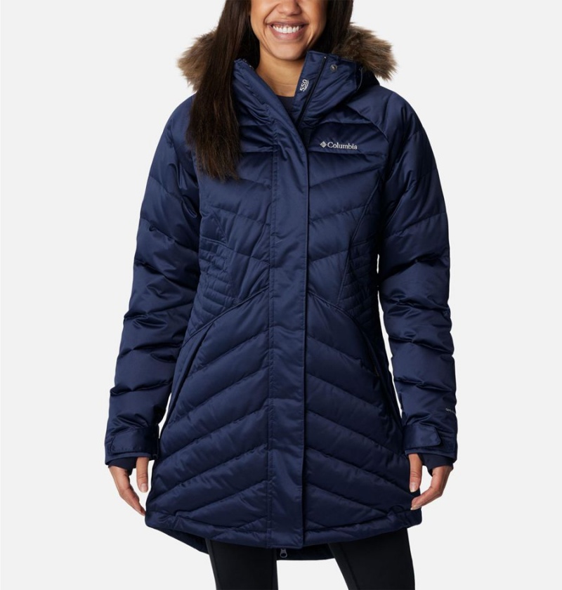 Navy Women\'s Columbia Lay D III Mid Puffer Jacket | KSOJM-8413