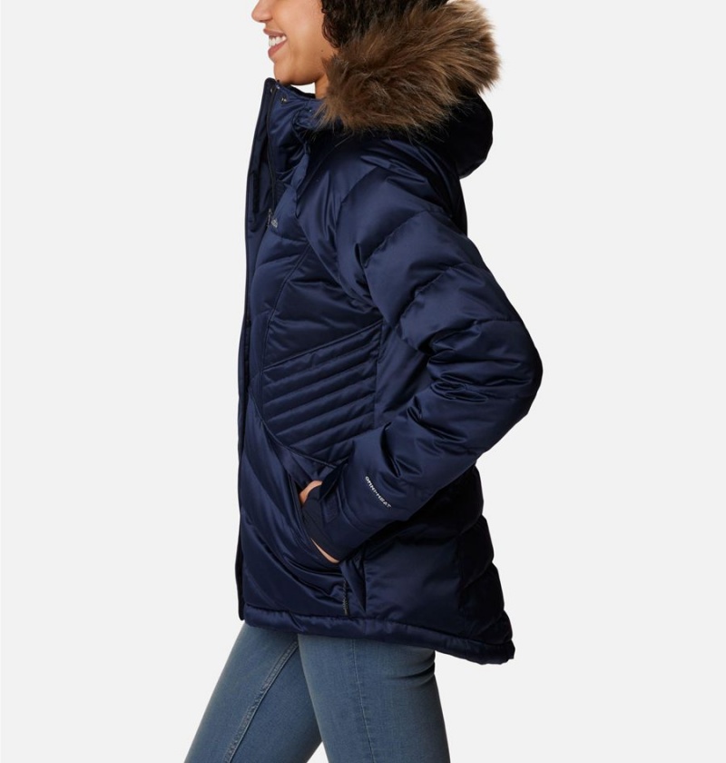 Navy Women's Columbia Lay D III Puffer Jacket | KWXBM-4283