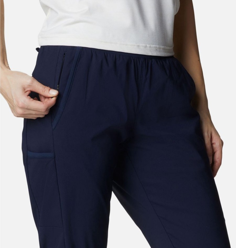 Navy Women's Columbia Leslie Falls Pants | FTYEW-3690