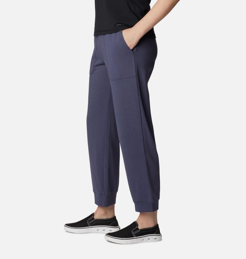 Navy Women's Columbia Lodge French Terry Pull-On Pants | CYSZI-5630