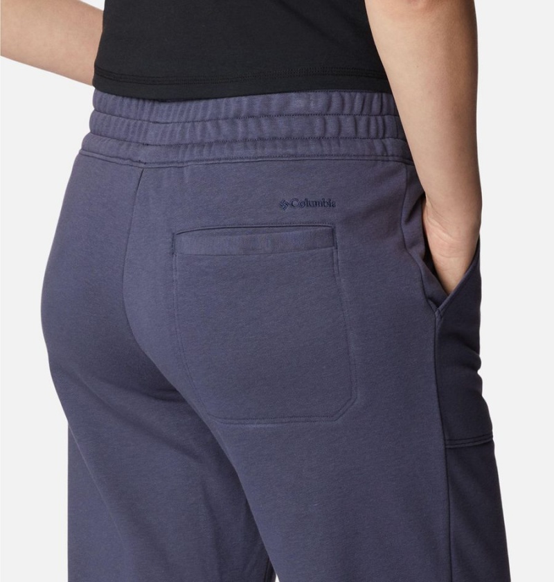 Navy Women's Columbia Lodge French Terry Pull-On Pants | CYSZI-5630