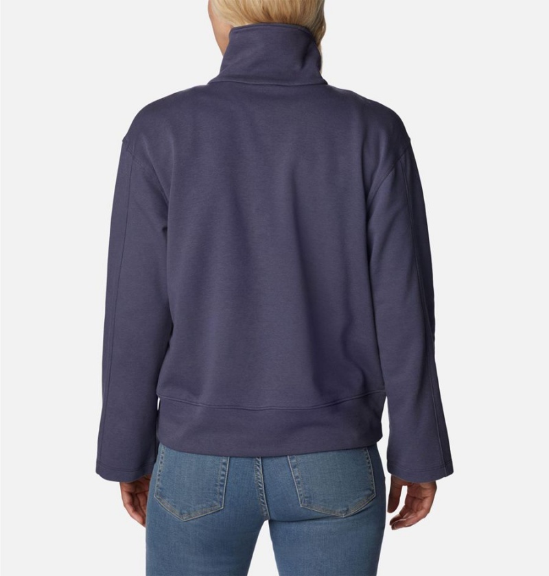 Navy Women's Columbia Lodge French Terry Pullover | AVDOX-1036