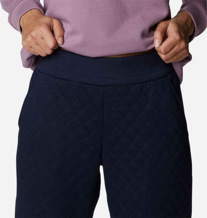 Navy Women's Columbia Lodge Quilted Joggers Pants | YVROS-0312