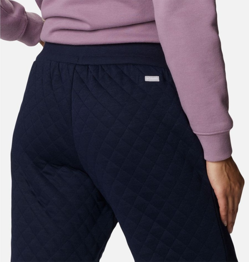 Navy Women's Columbia Lodge Quilted Joggers Pants | YVROS-0312