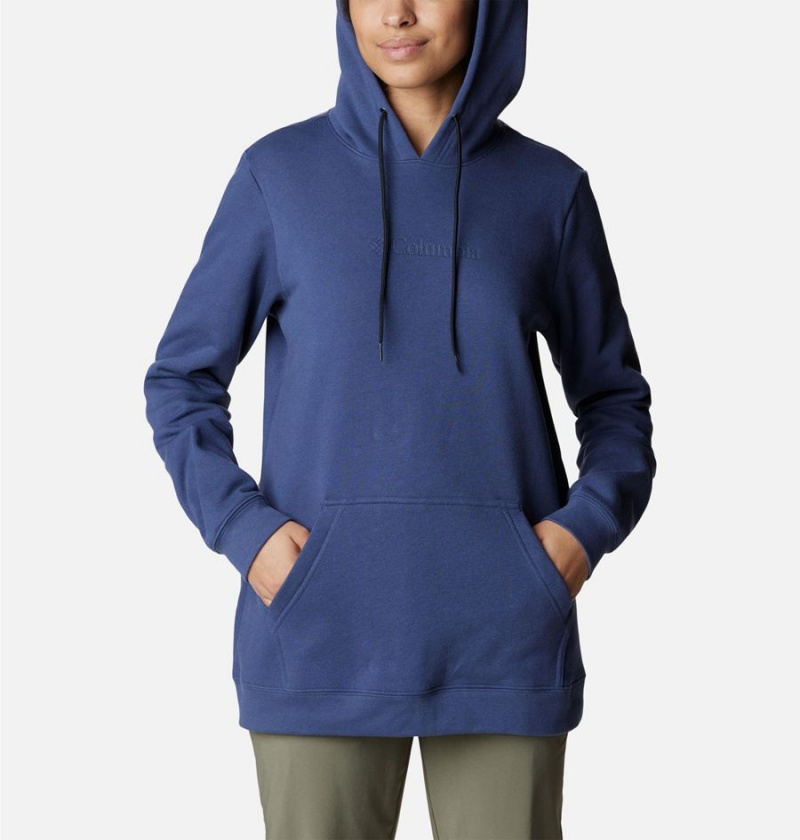 Navy Women's Columbia Logo II Hoodie | MPXVN-6978