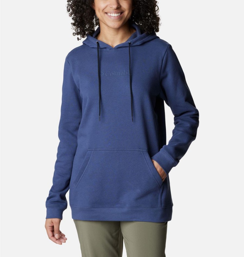 Navy Women\'s Columbia Logo II Hoodie | MPXVN-6978