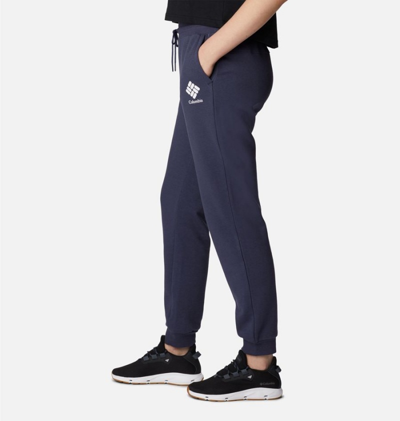 Navy Women's Columbia Logo II Joggers Pants | OLNUZ-2173