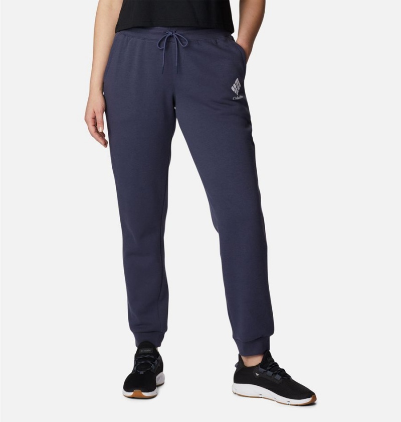 Navy Women\'s Columbia Logo II Joggers Pants | OLNUZ-2173