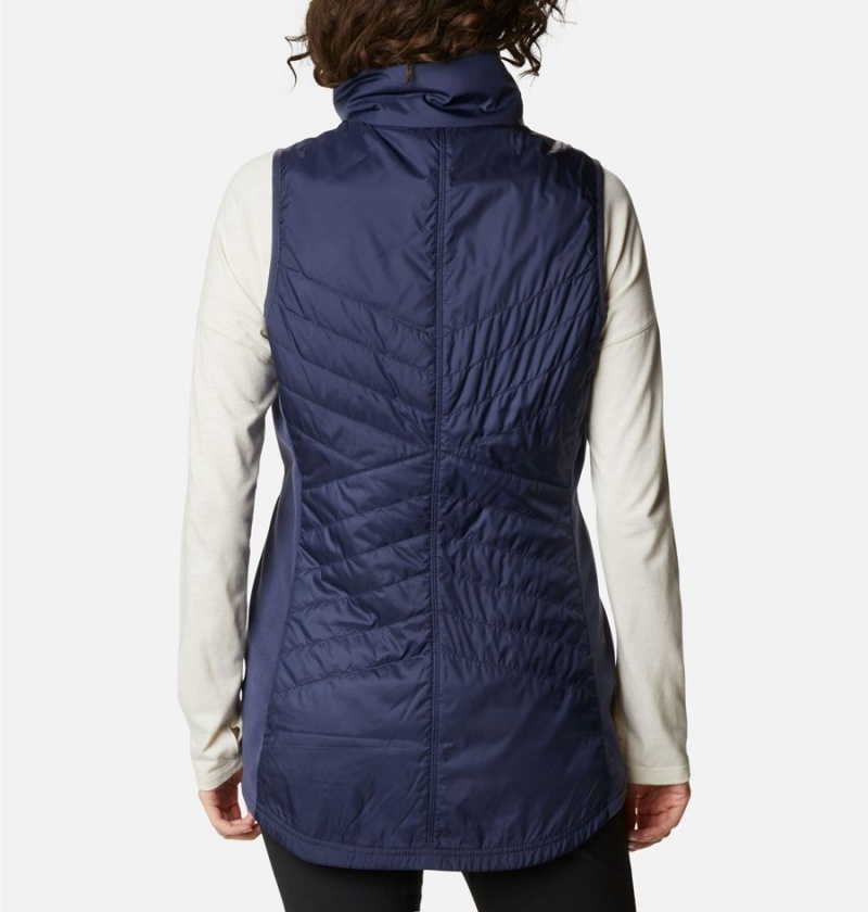 Navy Women's Columbia Mix It Around Long Vest | MGLEQ-3148