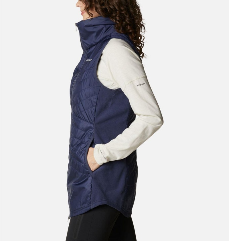 Navy Women's Columbia Mix It Around Long Vest | MGLEQ-3148