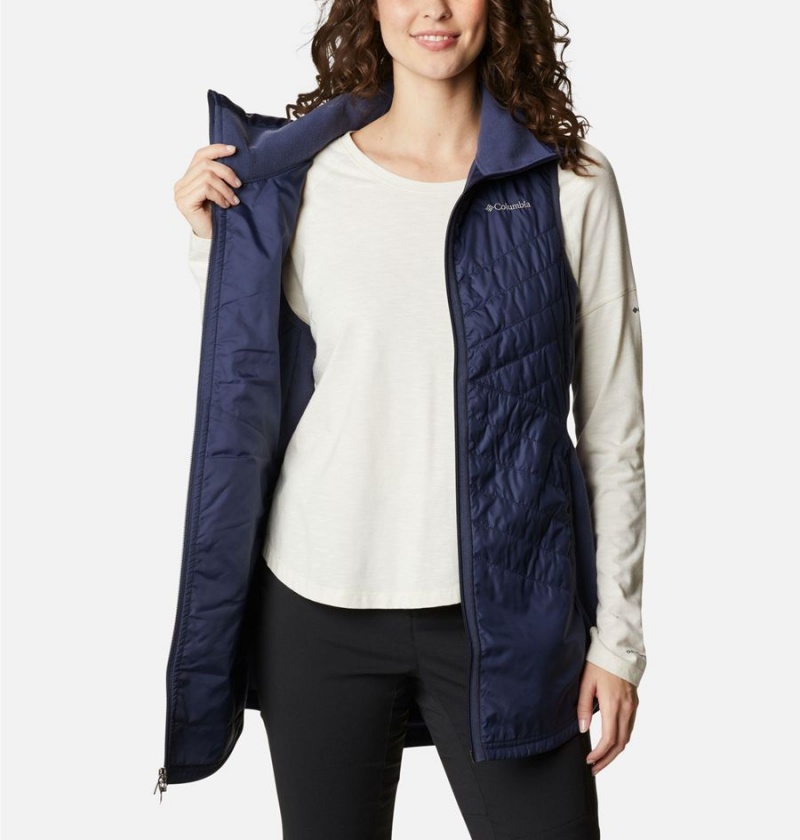 Navy Women's Columbia Mix It Around Long Vest | MGLEQ-3148