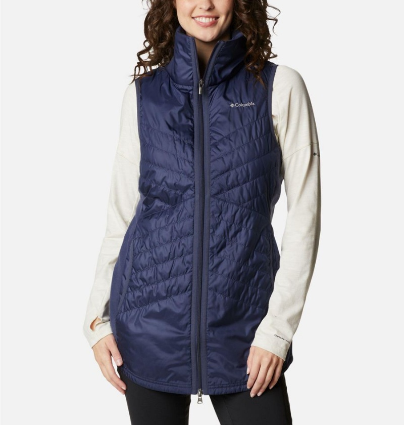 Navy Women\'s Columbia Mix It Around Long Vest | MGLEQ-3148