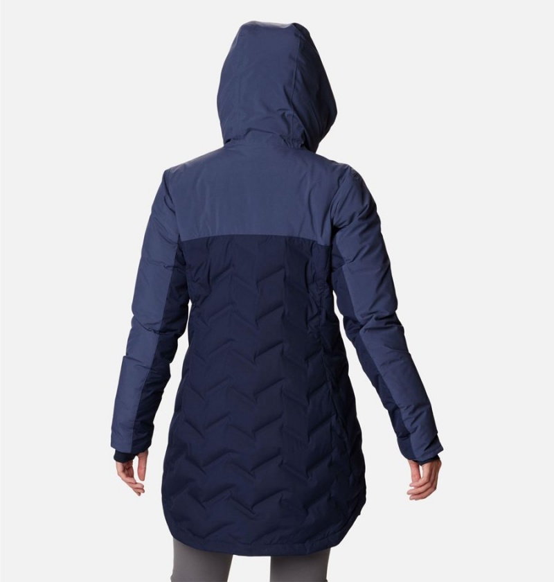 Navy Women's Columbia Mountain Croo II Mid Down Coats | GHUZR-8461