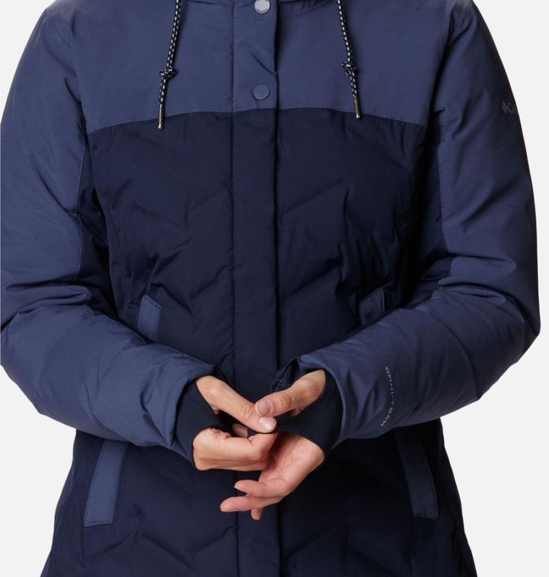 Navy Women's Columbia Mountain Croo II Mid Down Coats | GHUZR-8461