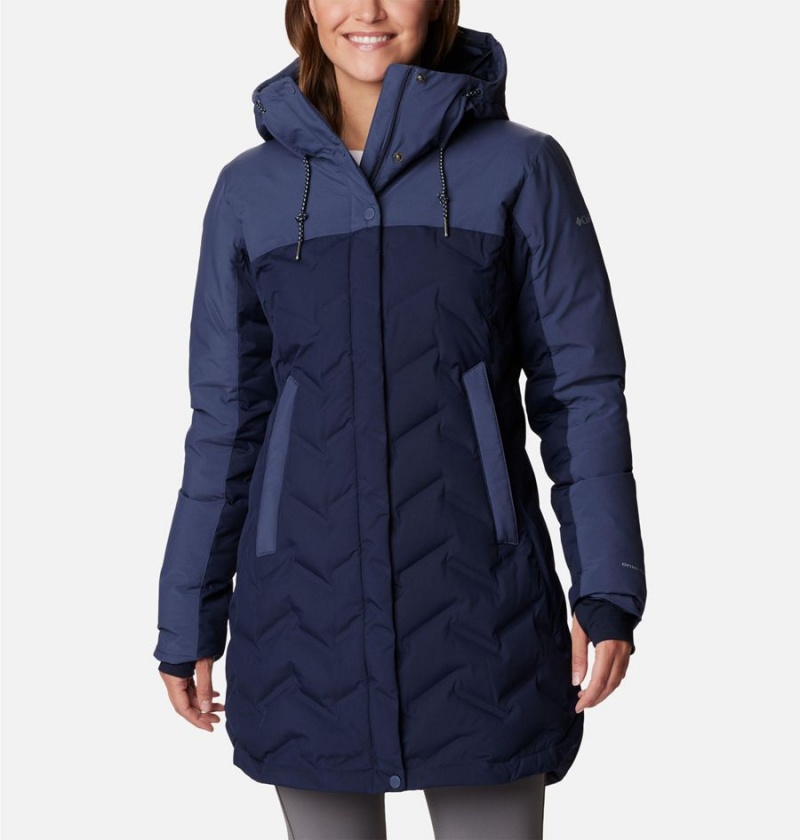 Navy Women\'s Columbia Mountain Croo II Mid Down Coats | GHUZR-8461